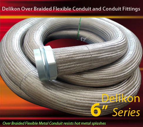 [CN] Delikon mining industry Automation Electric wiring over braided Flexible Conduit for EMc shielding and abrasing resistance 